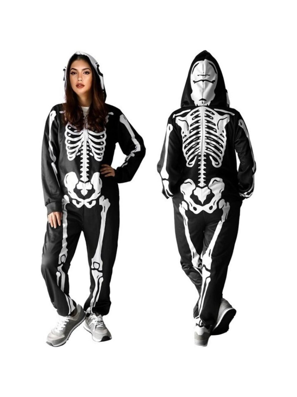 Skeleton Bodysuit Halloween Costume Unisex Union Suit LARGE